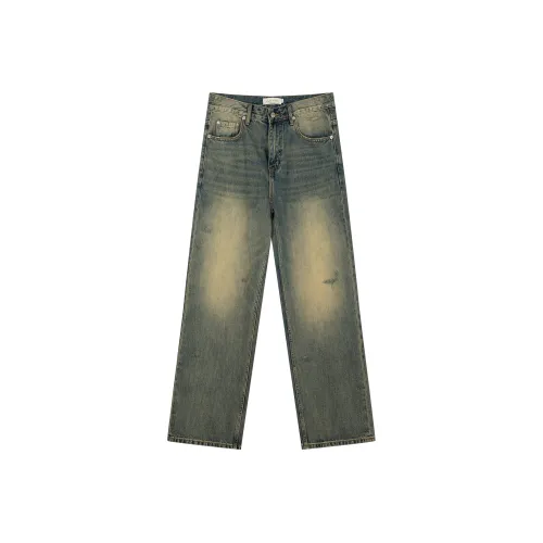 CLIMAX VISION Джинсы Унисекс Вымытый Винтажный Синий