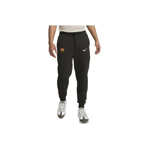 Nike FC Barcelona Tech Fleece Вязаные Тренировочные Штаны Мужские Темно-Зеленые