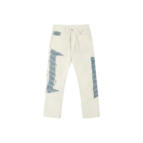 RUSURE x IceKingdom Джинсы Унисекс Белый