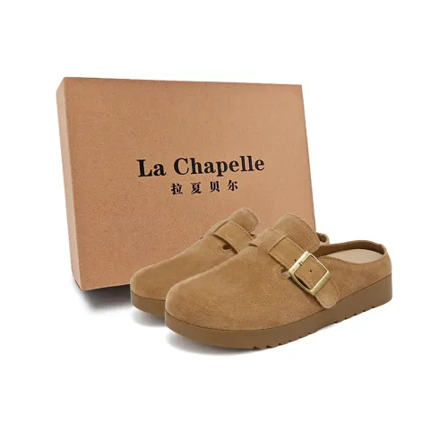 La Chapelle Вязаные ткани Slip-resistant Abrasion-resistant Домашние тапочки Женские Коричневый