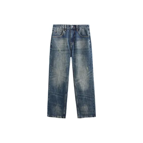 J.F.U Лунный Синий Мужские Джинсы