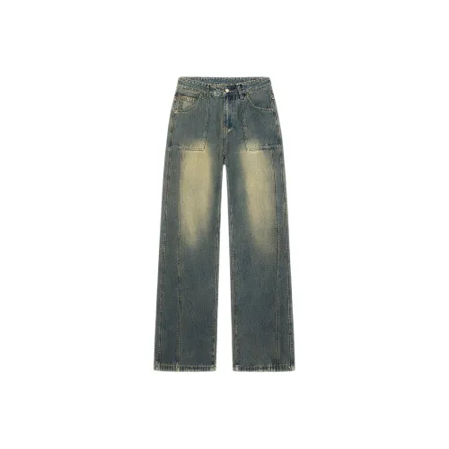 OVERPROTECTION Джинсы Унисекс Винтаж Синий