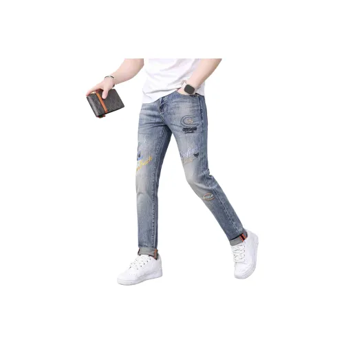 UOOHE Синие Унисекс Джинсы