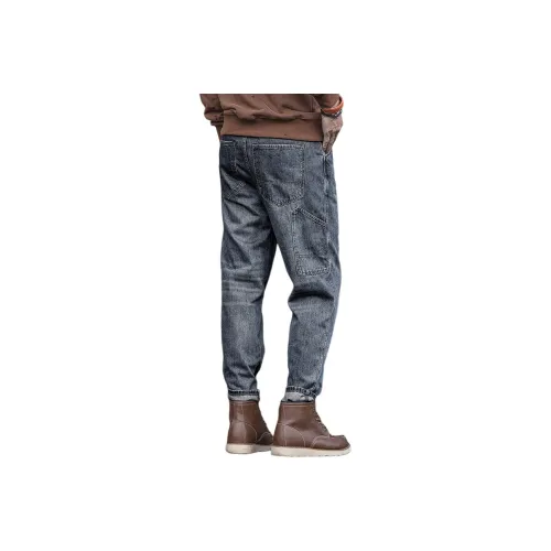 GELANLU Весна Джинсы Унисекс Выстиранный Цвет