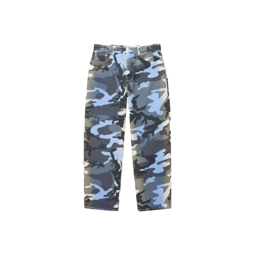 Stussy Праздничные Синие Унисекс Джинсы