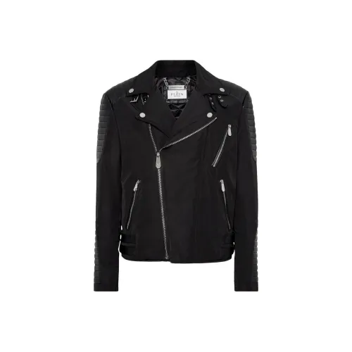 PHILIPP PLEIN Черные Мужские Кожаные Куртки