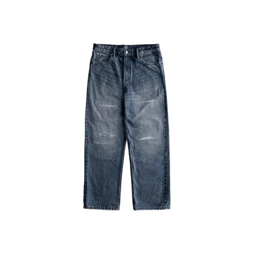 SHINIANFUGONG Джинсы Мужские Темно-синие