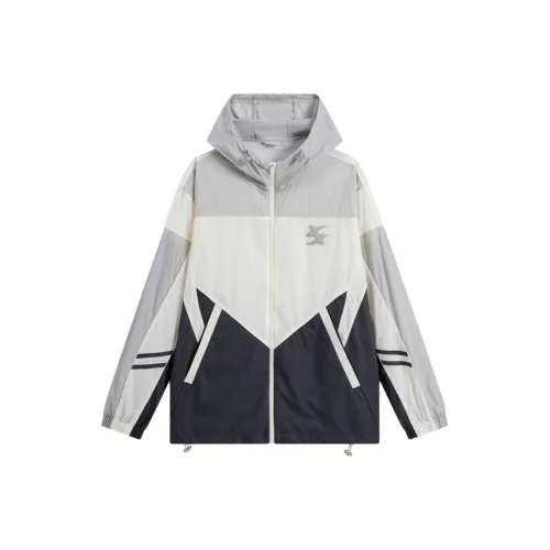 XTEP Тренчкот Мужской Хлопковый Белый Городской Хайд Серый