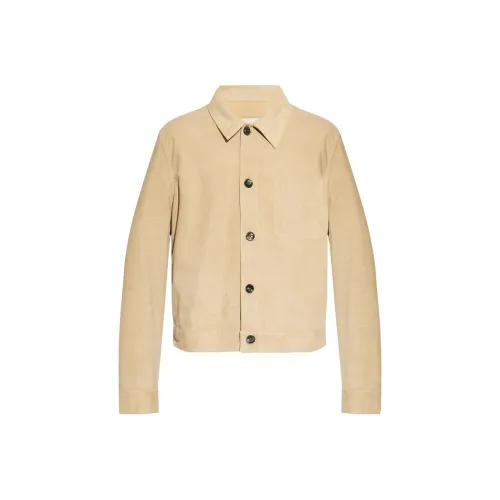 AMIPARIS Кожа Куртка Мужская Бежевая