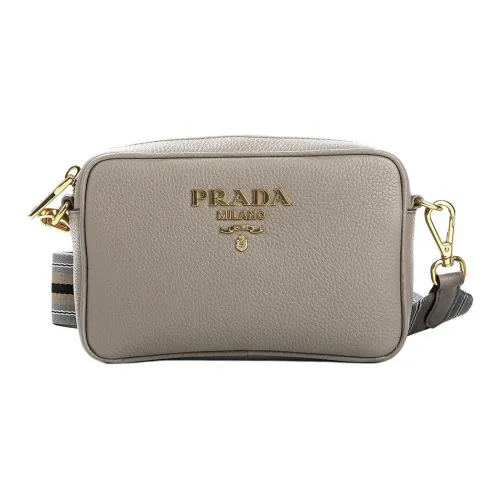 PRADA Сумка через плечо из телячьей кожи женская серая