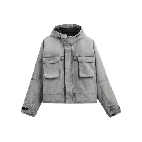 ZARA Куртки и Пальто Мужской Светло-Серый