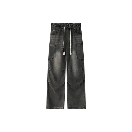 KEIRANDUN Черные Унисекс Джинсы