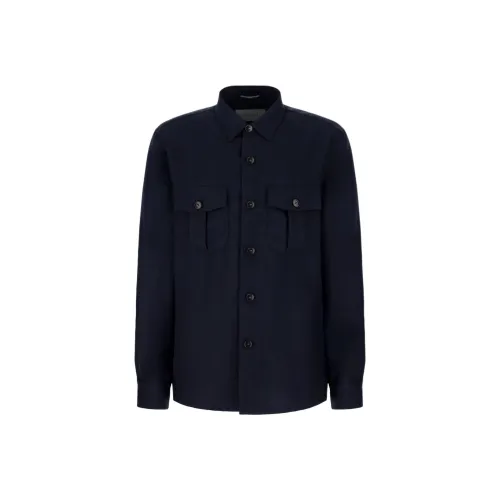 Canali Куртки и Пальто Мужской Синий Черный