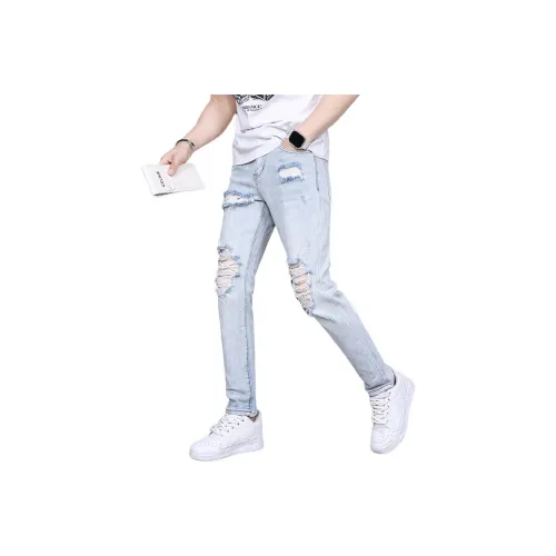 UOOHE Синие Унисекс Джинсы