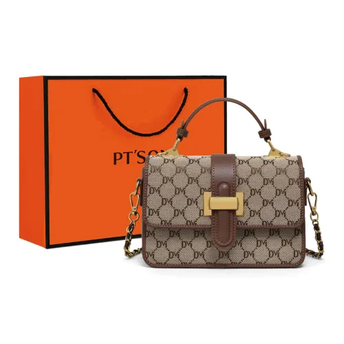 PT'SON Ткань Синтетическая кожа Сумка через плечо Сумка Обычная Женская Кофе