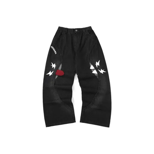 GENANX Унисекс Джинсы Черно-серого Цвета