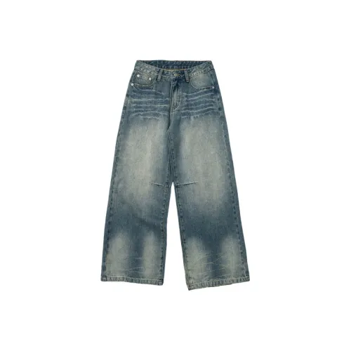 COUNTRY MOMENT Джинсы Унисекс Выстиранный Синий