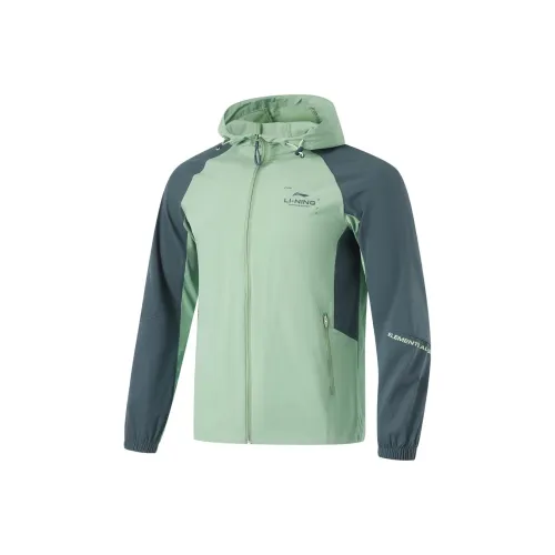 LINING Fitness Series Тренчкот Мужской Ruo Bo Зеленый Темно-синий