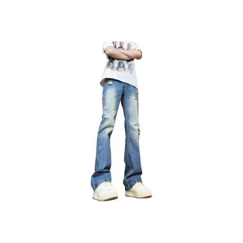 UPXIW Светло-синие унисекс джинсы