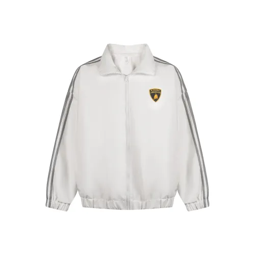 AUTOMOBILI LAMBORGHINI Кожаная куртка унисекс белого цвета