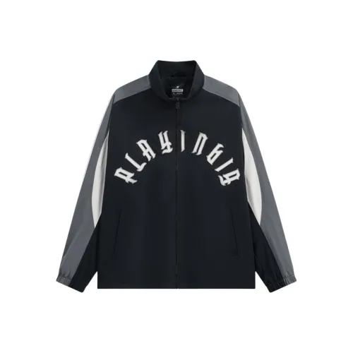 XTEP Тренчкот Мужской Глубокий Черный Стальной Серый Хлопковый Белый