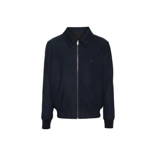 GIVENCHY SS24 Кожаная куртка мужская цвет полночный синий