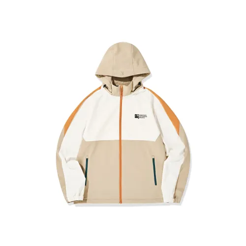 QIAODAN Тренчкот Мужской Пшенично-коричневый Кремово-белый