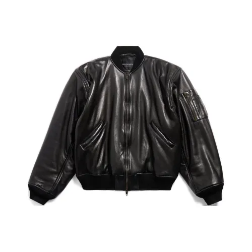 Balenciaga Garde robe Кожа Куртка Свободный крой Унисекс Черный