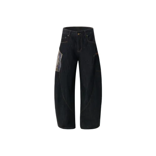 GBXM Хаки клетка Унисекс Джинсы