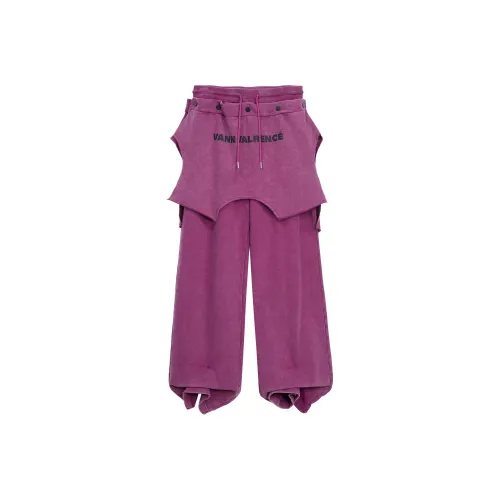VANN VALRENCÉ Ягодно-фиолетовый Унисекс Вязаные Тренировочные Брюки