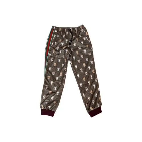 GUCCI Вязаные спортивные брюки мужские коричневые