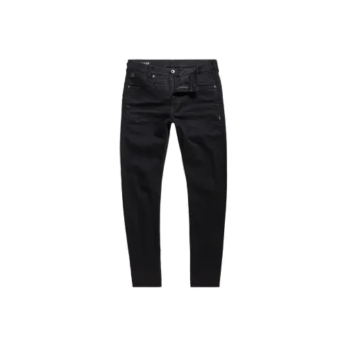 STAR RAW Темно-черные Мужские Джинсы