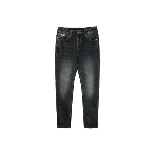 Wit Темно-синий Мужские Джинсы