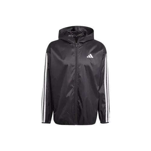 Adidas Essential3 Полосы Куртки и Пальто Мужские Черный Белый