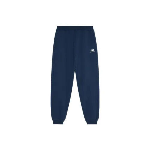 New Balance Темно-синие унисекс вязаные тренировочные брюки
