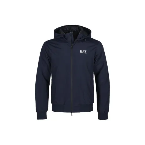 EMPORIO ARMANI EA7 FW24 Хлопковый пуховик Мужской Ночной синий