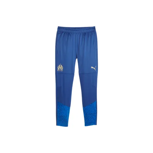 PUMA Olympique de Marseille Football Training Pants Вязаные Тренировочные Штаны Мужские Синие