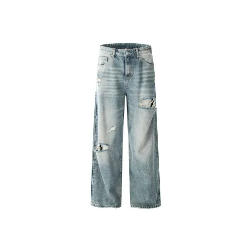 GBXM Промытый синий Унисекс Джинсы