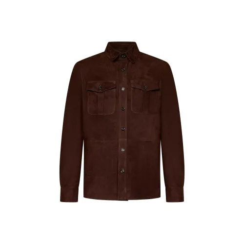 Ralph Lauren Кожа Куртка Пальто Мужской Темно-коричневый