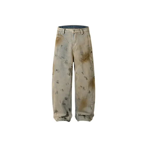 SOIE Светло-коричневые унисекс джинсы