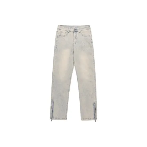 PANDA ADEVIL Джинсы Унисекс Вымытые Глина Желтая