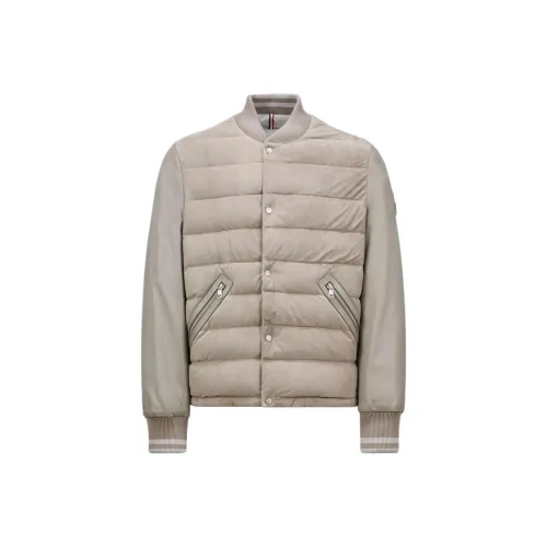 Moncler Chalanches Замша Пуховик Пуховик Мужской Бежевый