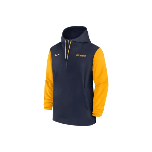 nike West Virginia Mountaineers Sideline Pre Game Игрок Куртки Пальто Мужской Морской синий