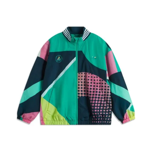 LINING Sports Life Collection Тренчкот Унисекс Темный Прусский Синий Медный Зеленый Цвет Полный С принтом Комплект