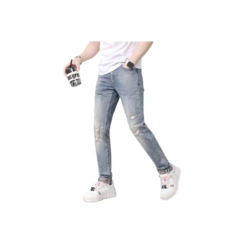 UOOHE Синие Унисекс Джинсы