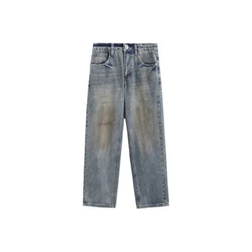 UKTK Грязно-синие мужские джинсы