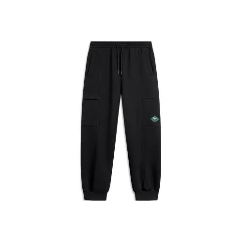 LINING Sports Trend Series Вязаные Тренировочные Штаны Мужские Черные