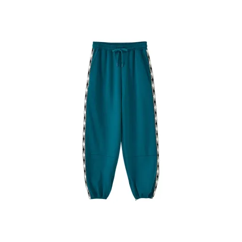 YOSHIYOYI Темно-зеленые унисекс вязаные тренировочные брюки