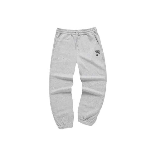 FILA FUSION FOB Series Cloud Gray Photinia Gray Men's Knitted Training Pants FILA FUSION FOB Series Облачный Серый Фотиния Серый Мужские Вязаные Тренировочные Штаны