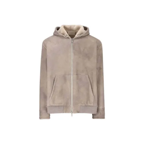 PRADA FW24 Кожа Куртка Мужская Серый Розовый